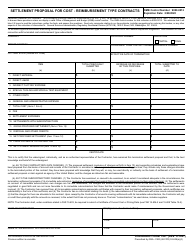 Document preview: Form SF-1437 Settlement Proposal for Cost - Reimbursement Type Contracts