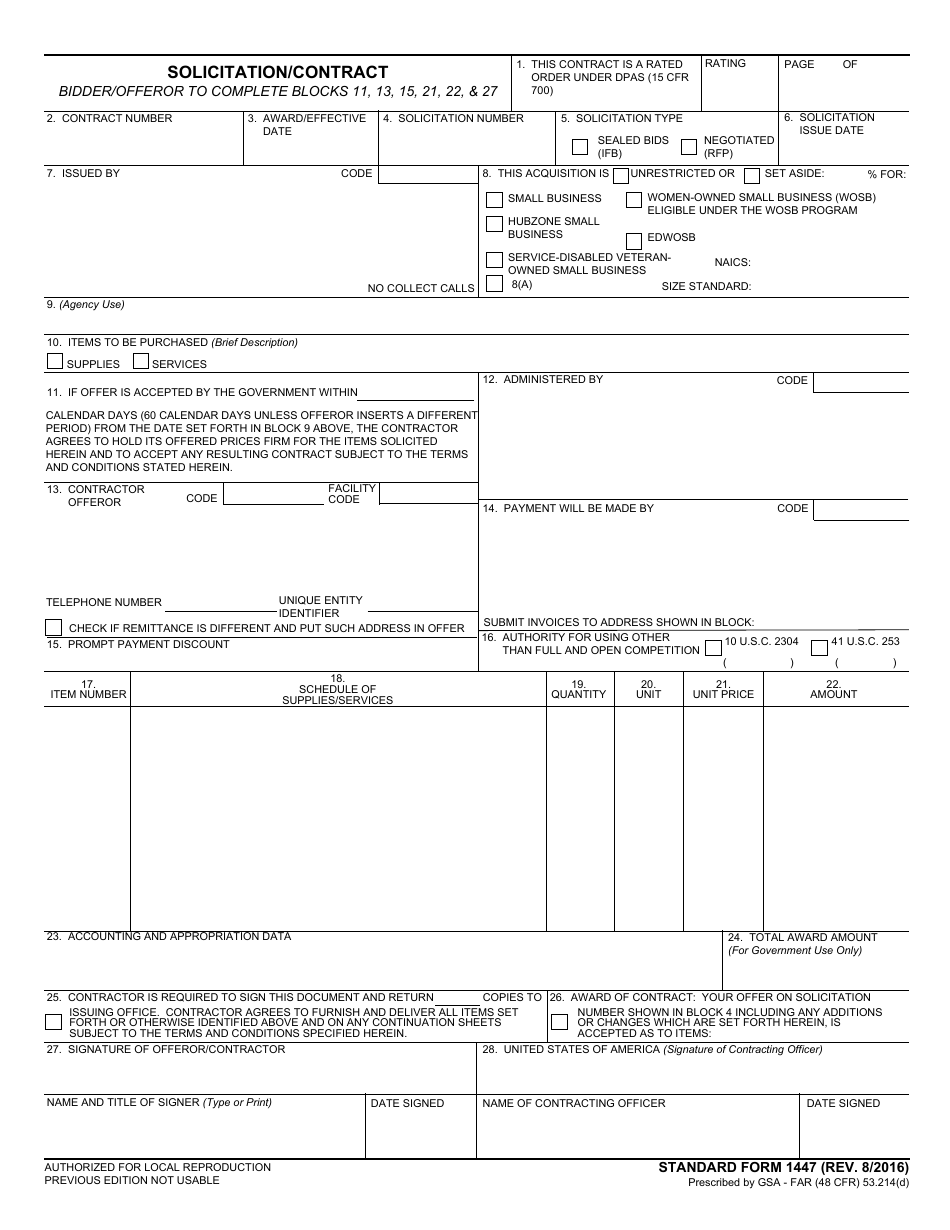 Form SF-1447 - Fill Out, Sign Online and Download Fillable PDF ...