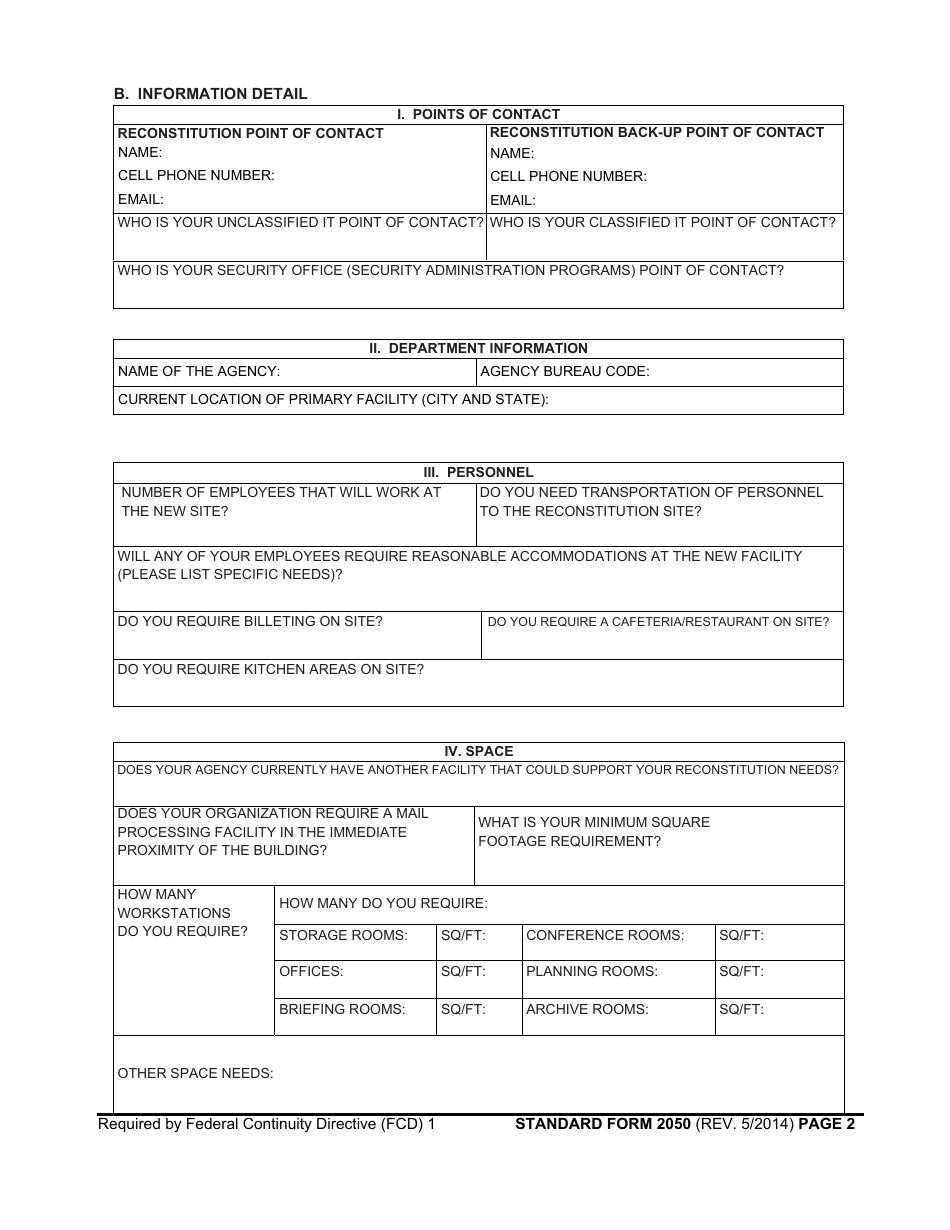 Form SF-2050 - Fill Out, Sign Online and Download Fillable PDF ...