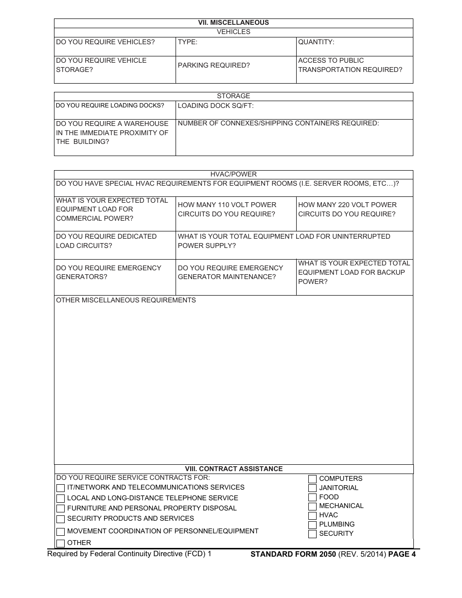 Form SF-2050 - Fill Out, Sign Online and Download Fillable PDF ...