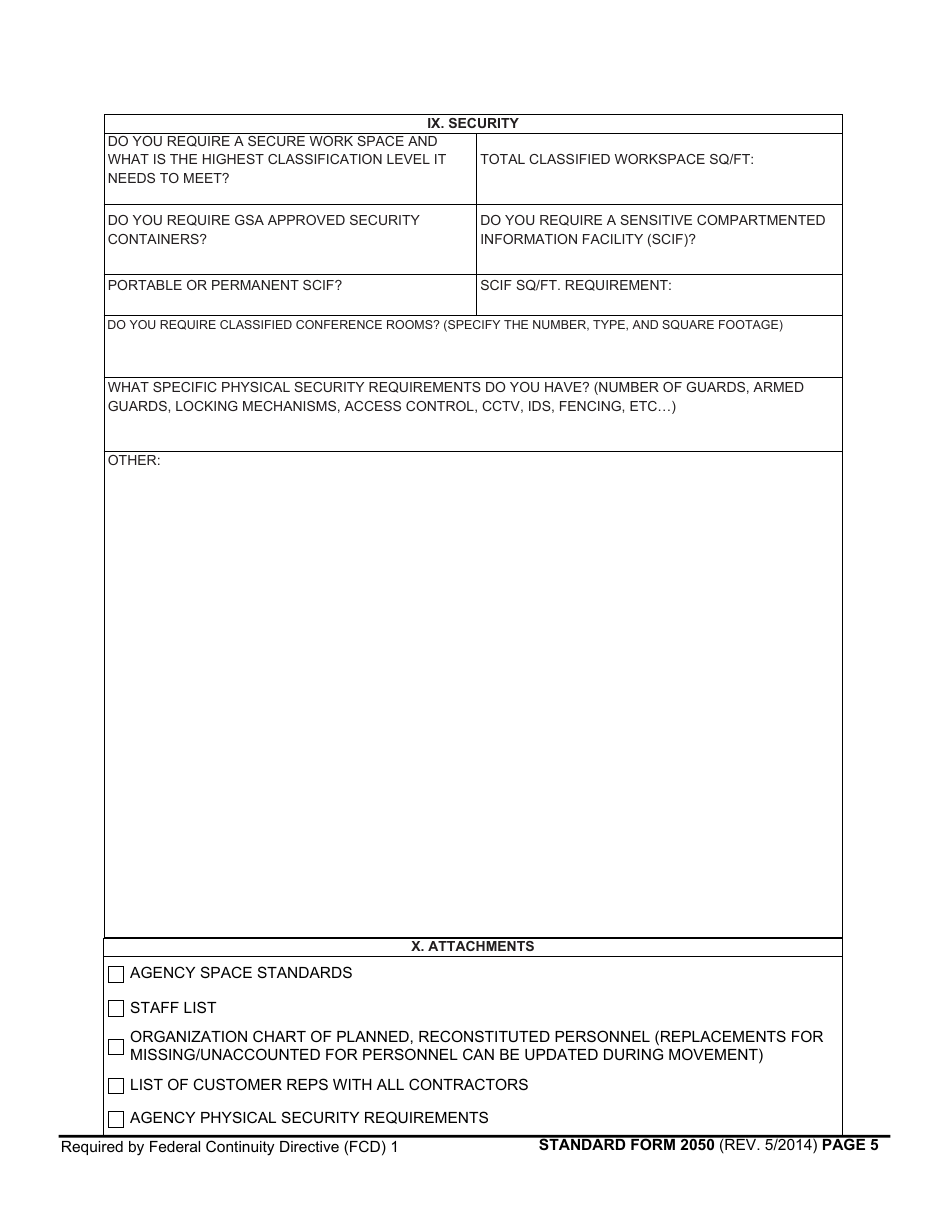 Form SF-2050 Reconstitution Questionnaire, Page 5