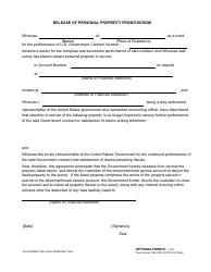 Document preview: Optional Form 91 Release of Personal Property From Escrow
