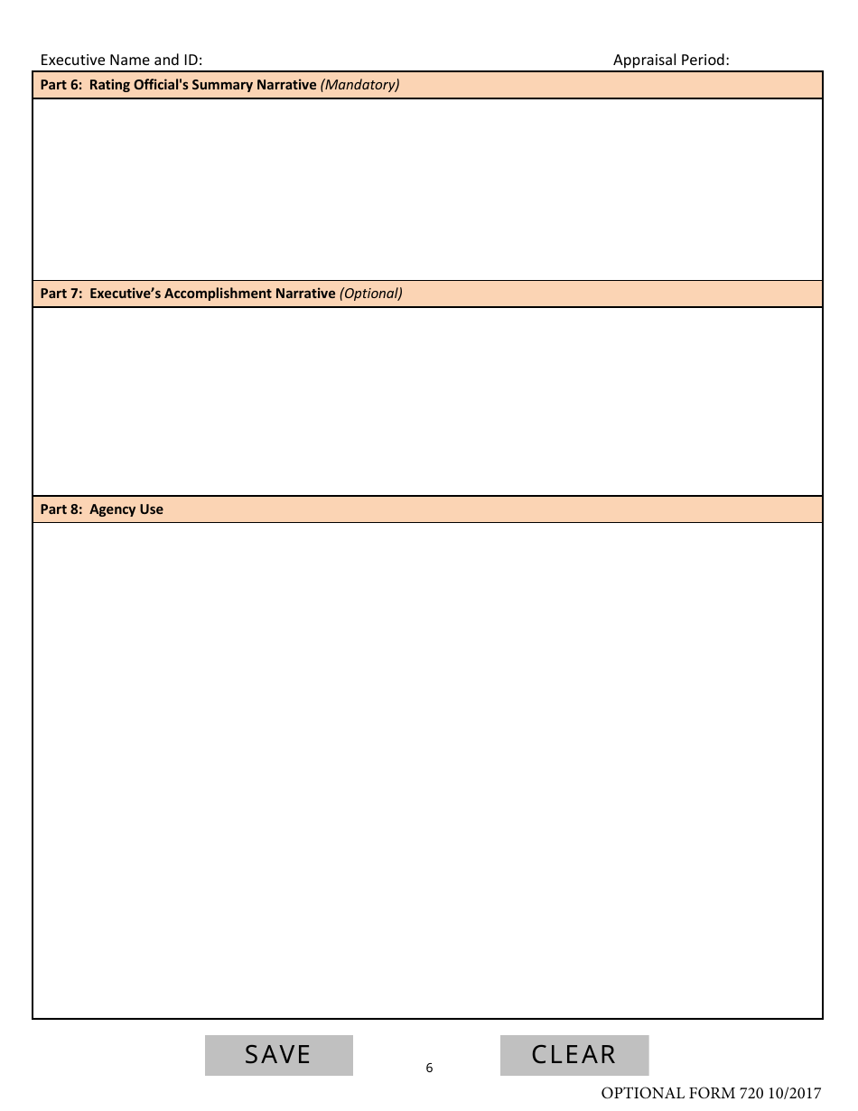 Optional Form 720 Senior Executive Performance Plan, Page 6