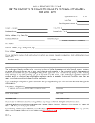 Form CG-84 Retail Cigarette / E-Cigarette Dealer&#039;s Renewal Application - Kansas, Page 2