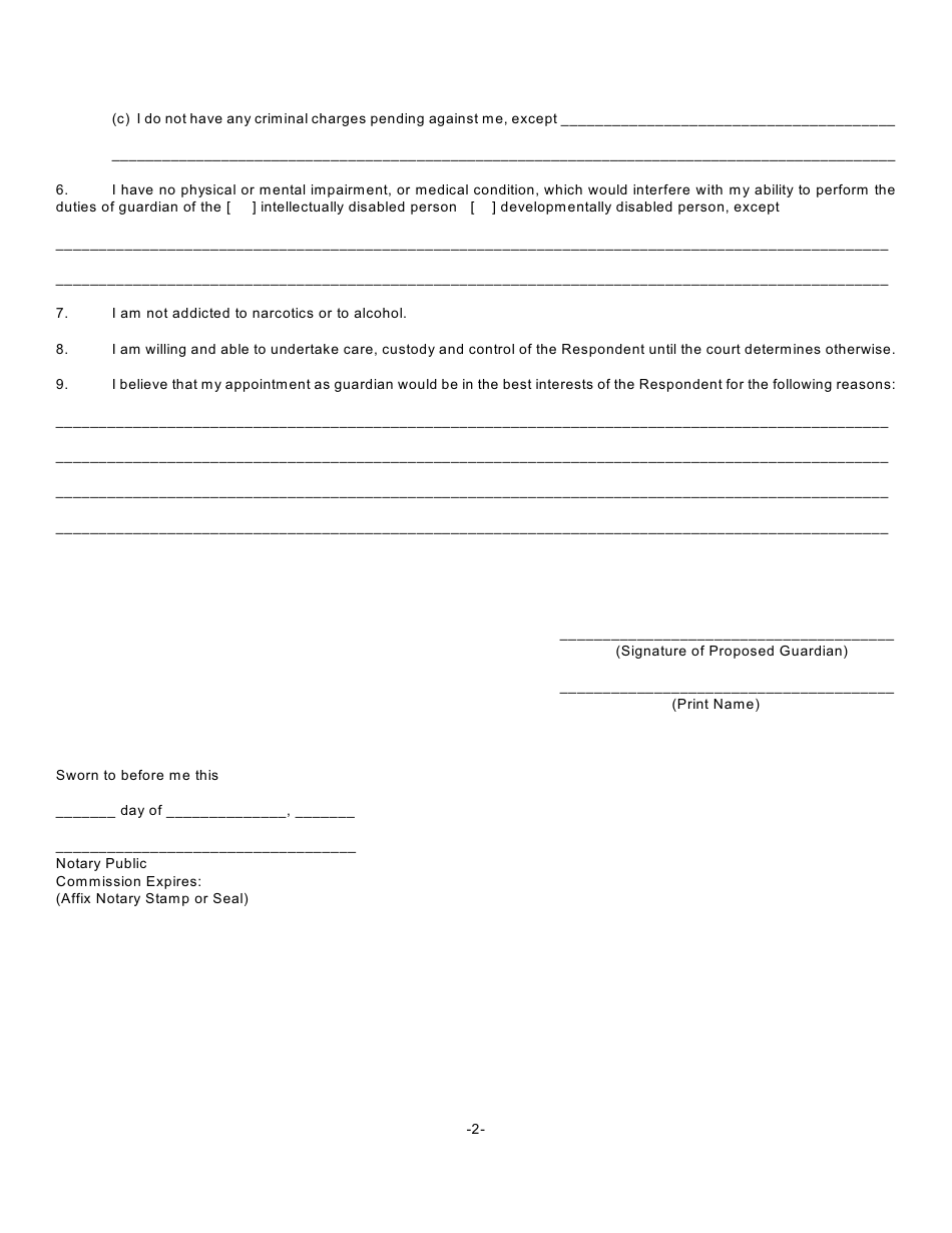 Form GMD-1 Petition for Appointment of Guardian - New York, Page 14