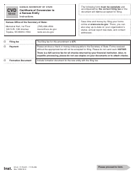 Form CVD53-44 Certificate of Conversion to a Kansas Entity - Kansas