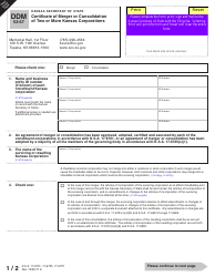 Form DDM53-67 Certificate of Merger or Consolidation of Two or More Kansas Corporations - Kansas, Page 2