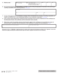Form DDM53-67 Certificate of Merger or Consolidation of Two or More Kansas Corporations - Kansas, Page 3