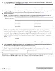 Form DFM53-67 Certificate of Merger or Consolidation of Two or More Kansas and Foreign Corporations - Kansas, Page 3