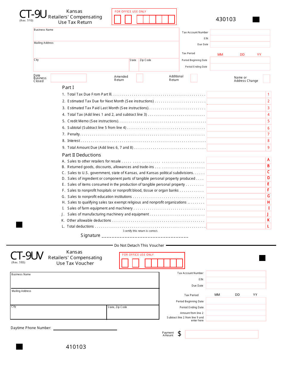 Form CT9U Fill Out, Sign Online and Download Fillable PDF, Kansas