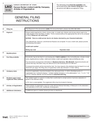 Form LAO51-32 Kansas Series Limited Liability Company Articles of Organization - Kansas