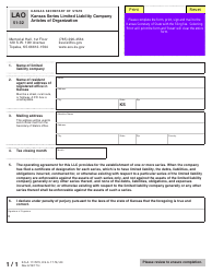 Form LAO51-32 Kansas Series Limited Liability Company Articles of Organization - Kansas, Page 2