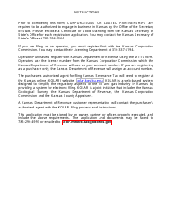 Form MT-10 Purchaser-Operator Registration Form - Kansas, Page 2
