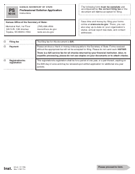 Form PS90-06 Professional Solicitor Application - Kansas