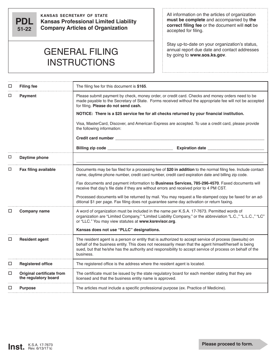 Form PDL5122 Download Fillable PDF or Fill Online Kansas Professional