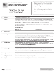 Form PDL51-22 Kansas Professional Limited Liability Company Articles of Organization - Kansas