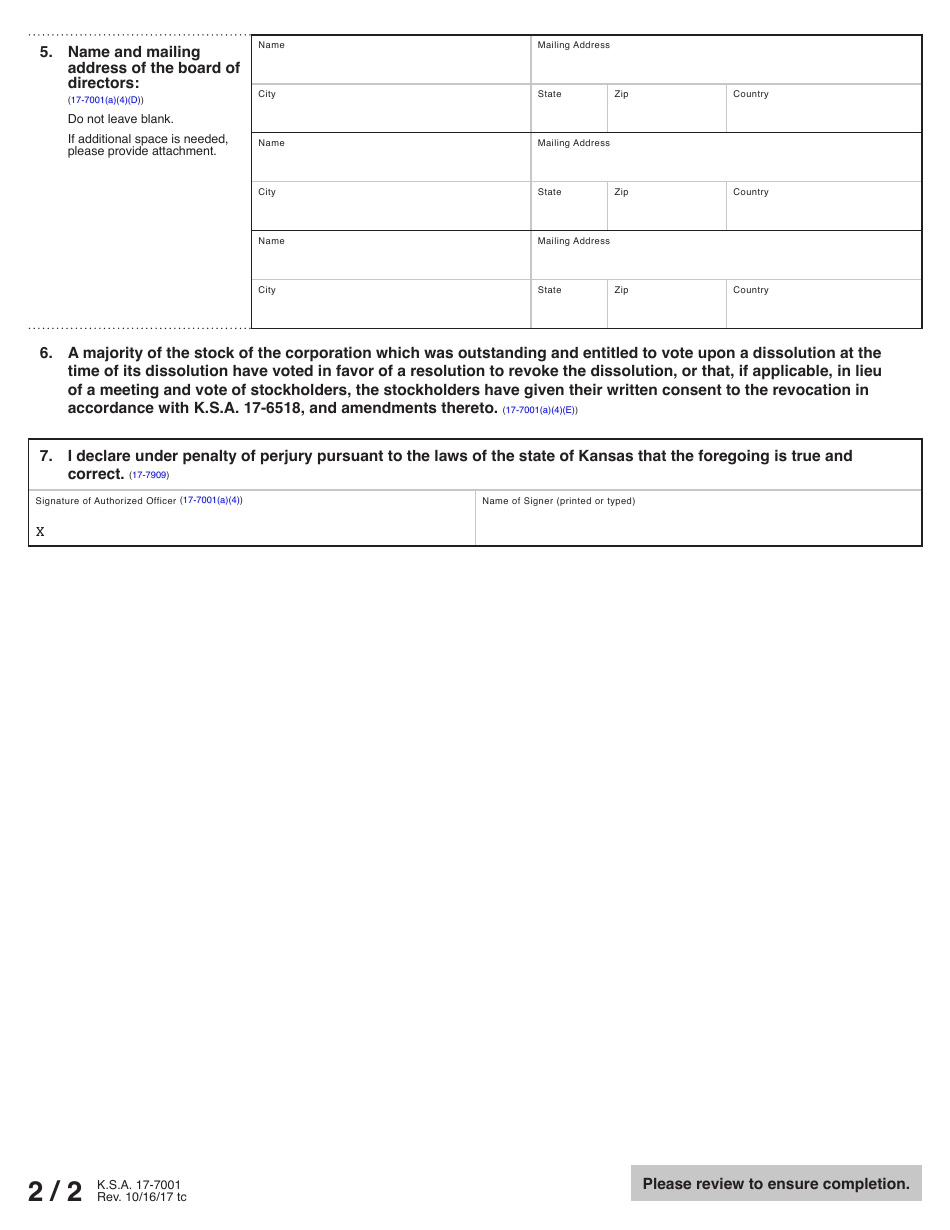 Form RD53-19 53-35 Certificate of Revocation of Rd Dissolution of Kansas Corporation - Kansas, Page 3