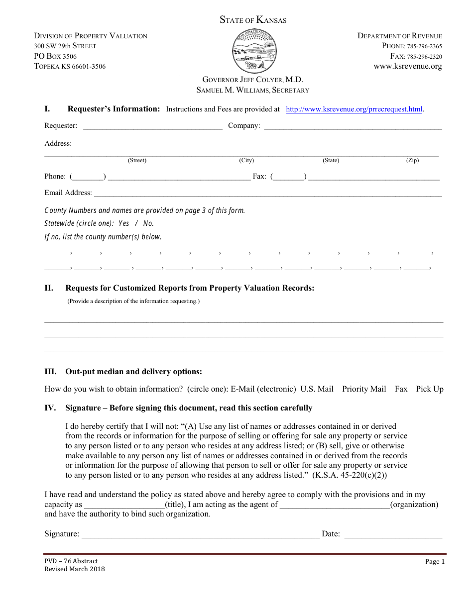 Form PVD76 Download Fillable PDF or Fill Online Open Records Request