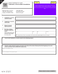 Form TSC58-05 Trademark or Service Mark Cancellation - Kansas, Page 2