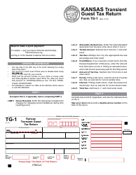 Document preview: Form TG-1 Transient Guest Tax Return - Kansas