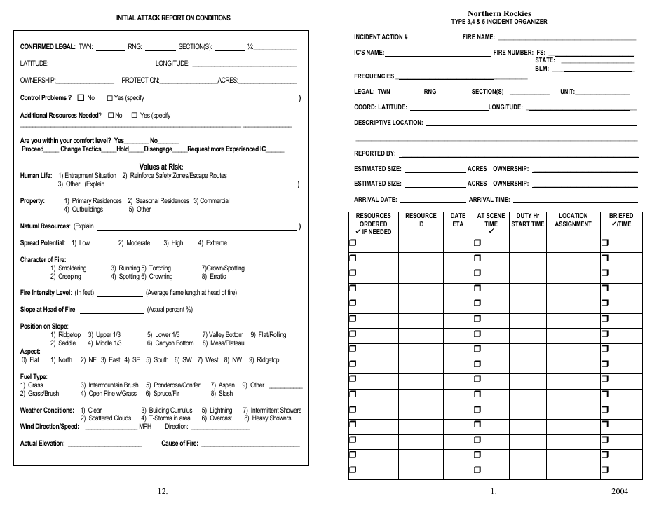 Incident Organizer Form - National Interagency Fire Center - Fill Out ...