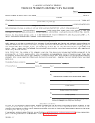 Document preview: Form TB-85 Tobacco Products Distrbutior's Tax Bond - Kansas