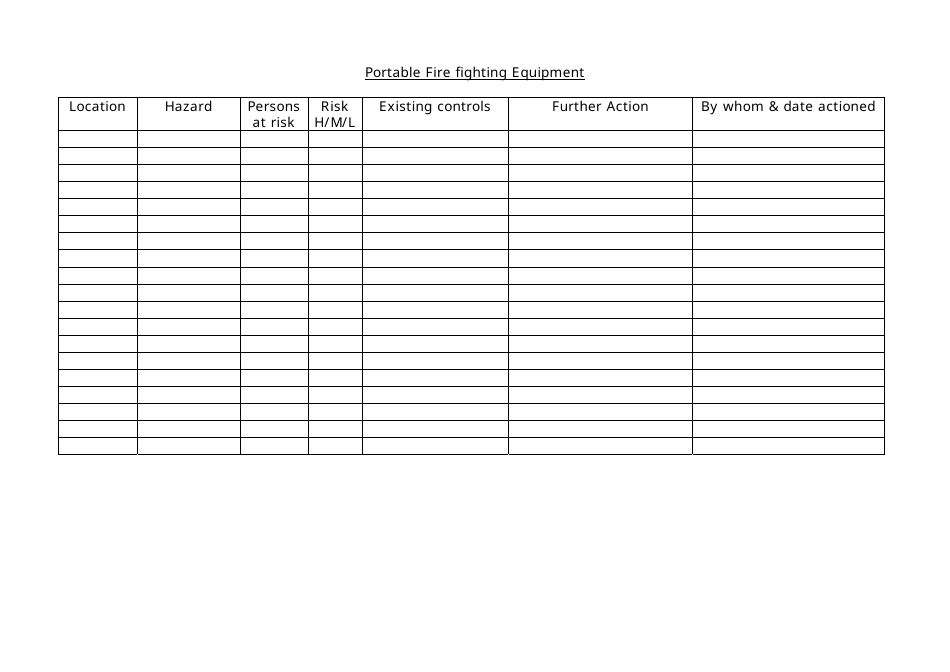 Fire Risk Assessment Form - West Sussex, United Kingdom, Page 10