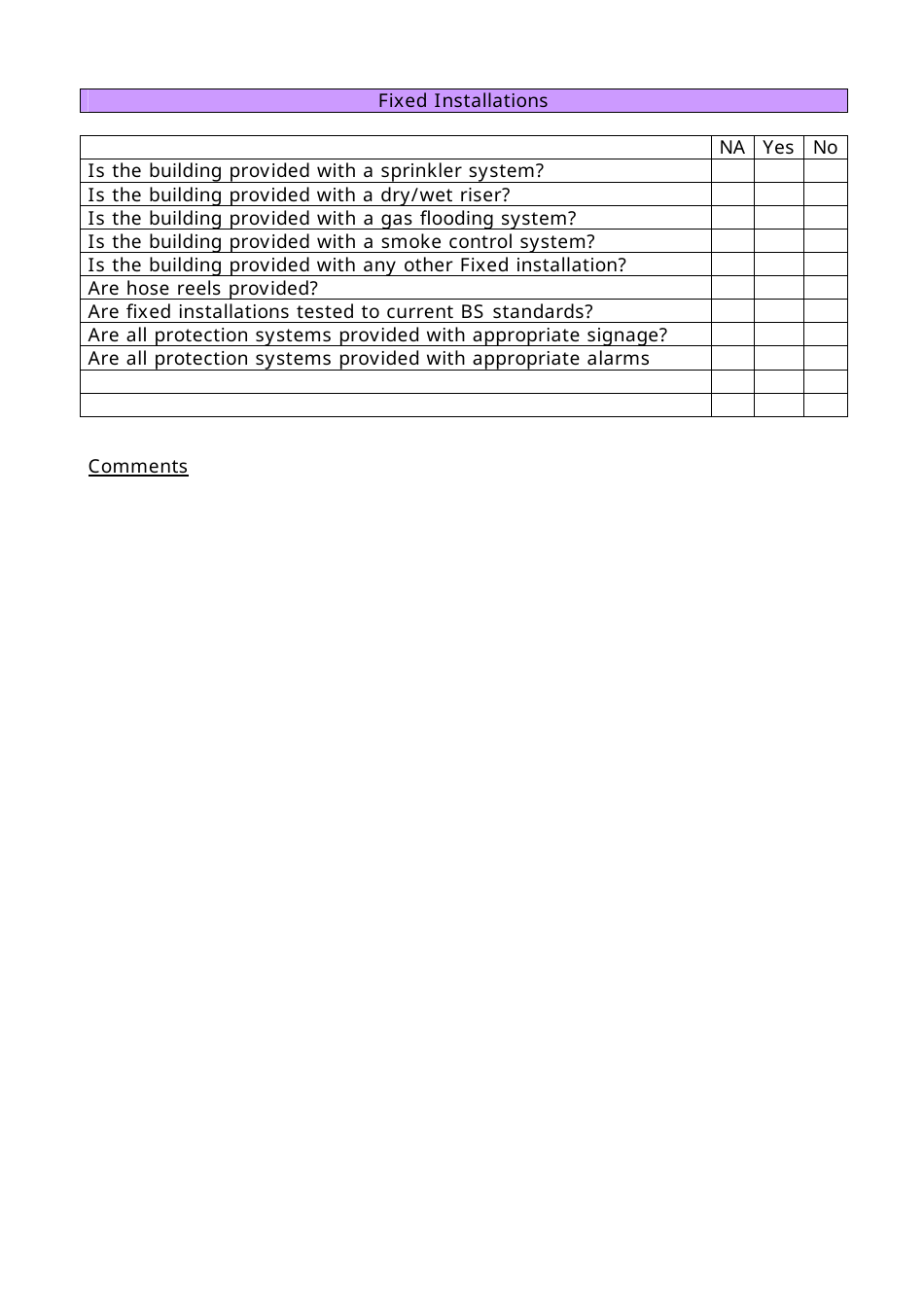 Fire Risk Assessment Form - West Sussex, United Kingdom, Page 11