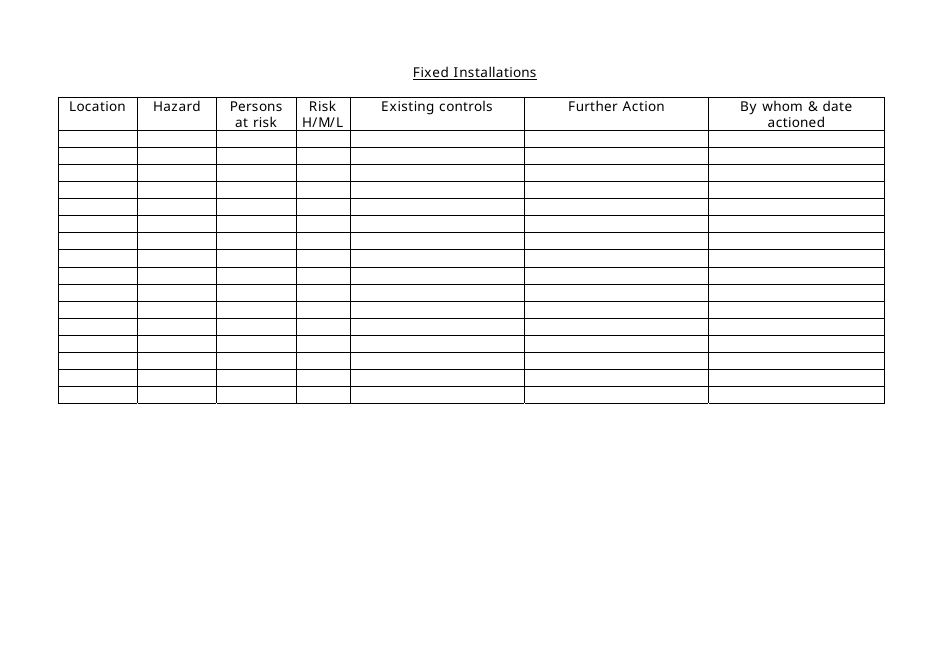 Fire Risk Assessment Form - West Sussex, United Kingdom, Page 12