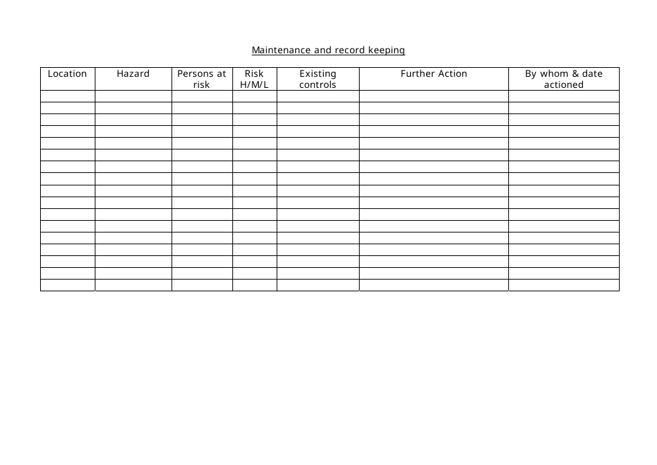 Fire Risk Assessment Form - West Sussex, United Kingdom, Page 16