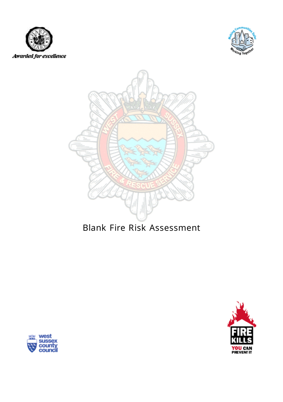 Fire Risk Assessment Form - West Sussex, United Kingdom, Page 1