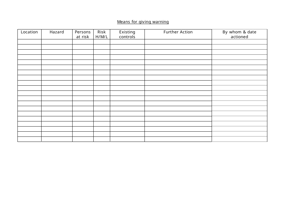 Fire Risk Assessment Form - West Sussex, United Kingdom, Page 6