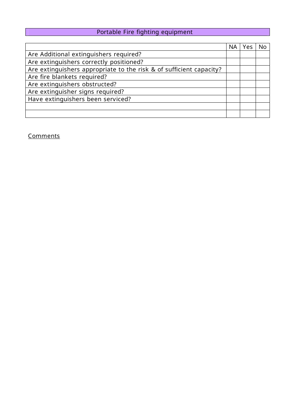 Fire Risk Assessment Form - West Sussex, United Kingdom, Page 9
