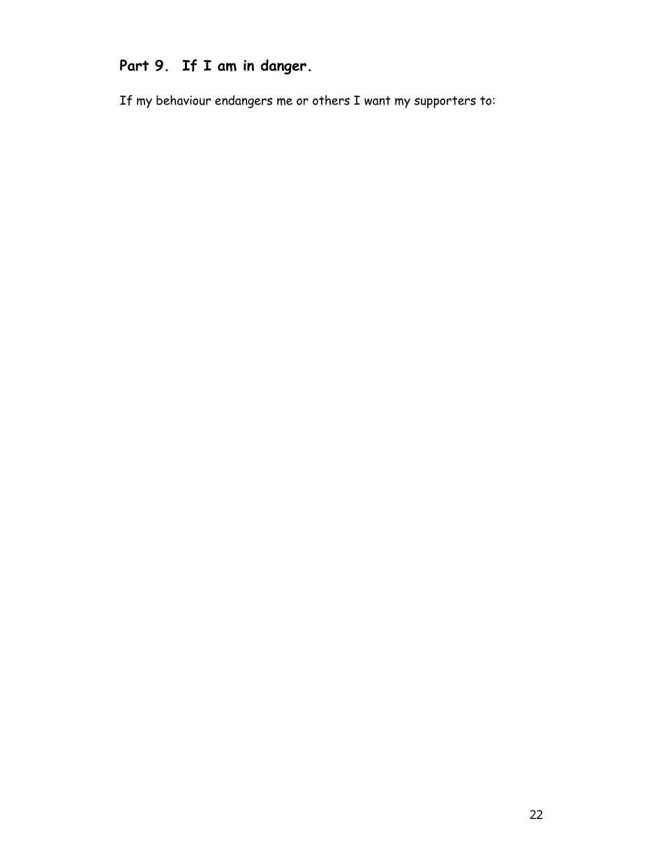 Wellness Recovery Action Plan (Wrap) Personal Workbook, Page 22