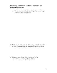 Wellness Recovery Action Plan (Wrap) Personal Workbook, Page 3
