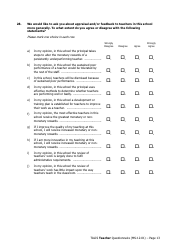 Teacher Questionnaire Template - Oecd Teaching and Learning International Survey (Talis), Page 13