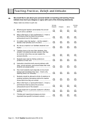 Teacher Questionnaire Template - Oecd Teaching and Learning International Survey (Talis), Page 14