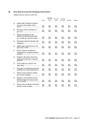 Teacher Questionnaire Template - Oecd Teaching and Learning International Survey (Talis), Page 15