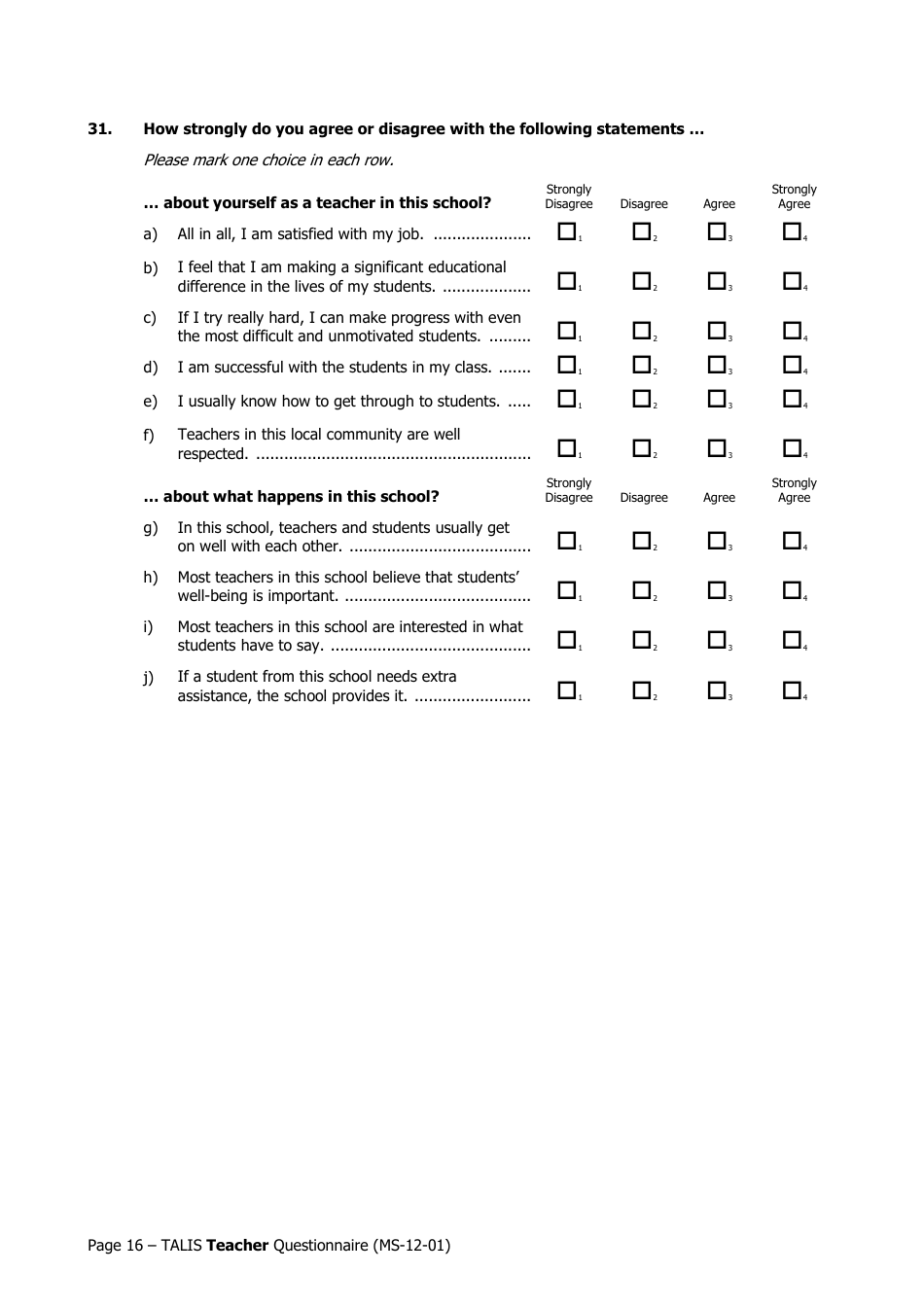 Teacher Questionnaire Template Oecd Teaching And Learning   Page 16 Thumb 950 