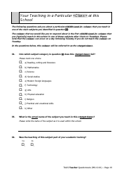 Teacher Questionnaire Template - Oecd Teaching and Learning International Survey (Talis), Page 19