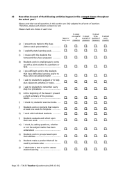 Teacher Questionnaire Template - Oecd Teaching and Learning International Survey (Talis), Page 22