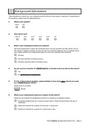 Teacher Questionnaire Template - Oecd Teaching and Learning International Survey (Talis), Page 3
