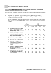 Teacher Questionnaire Template - Oecd Teaching and Learning International Survey (Talis), Page 5