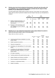 Teacher Questionnaire Template - Oecd Teaching and Learning International Survey (Talis), Page 7