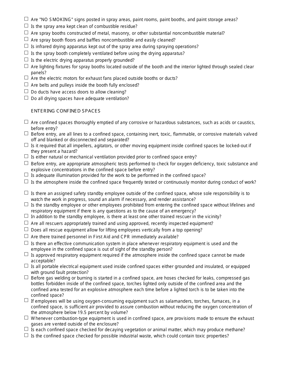 Hazard Assessment Checklist - California, Page 10