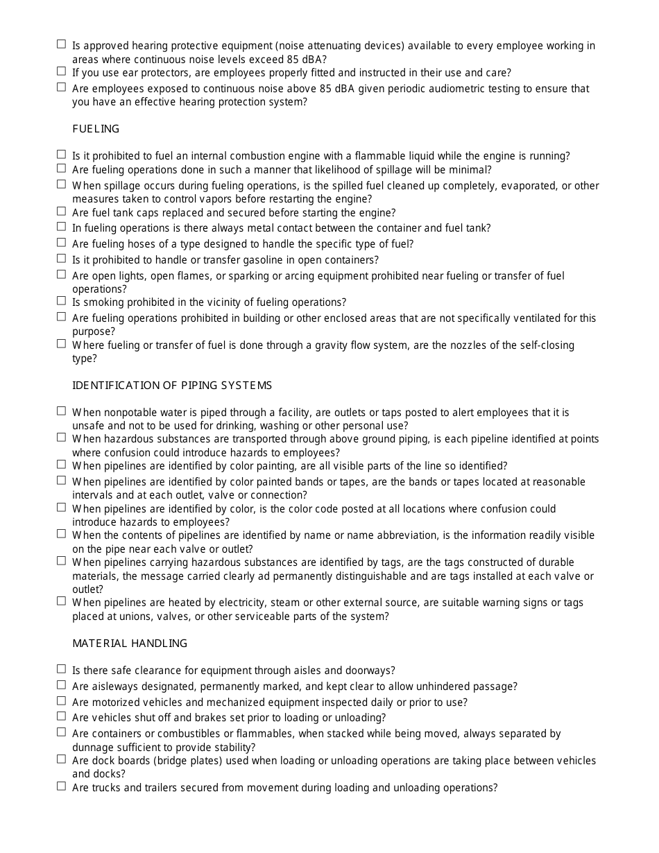Hazard Assessment Checklist - California, Page 16
