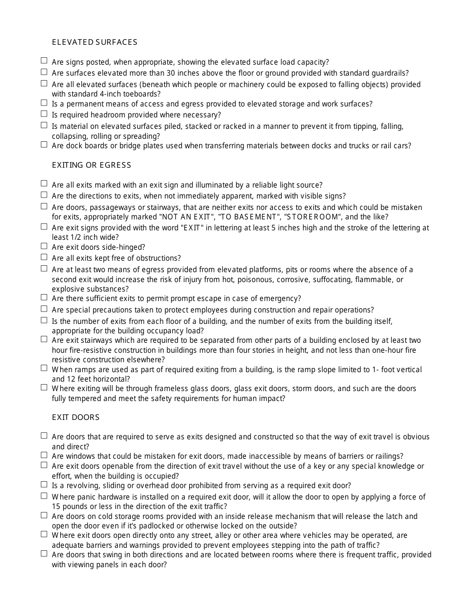 Hazard Assessment Checklist - California, Page 3