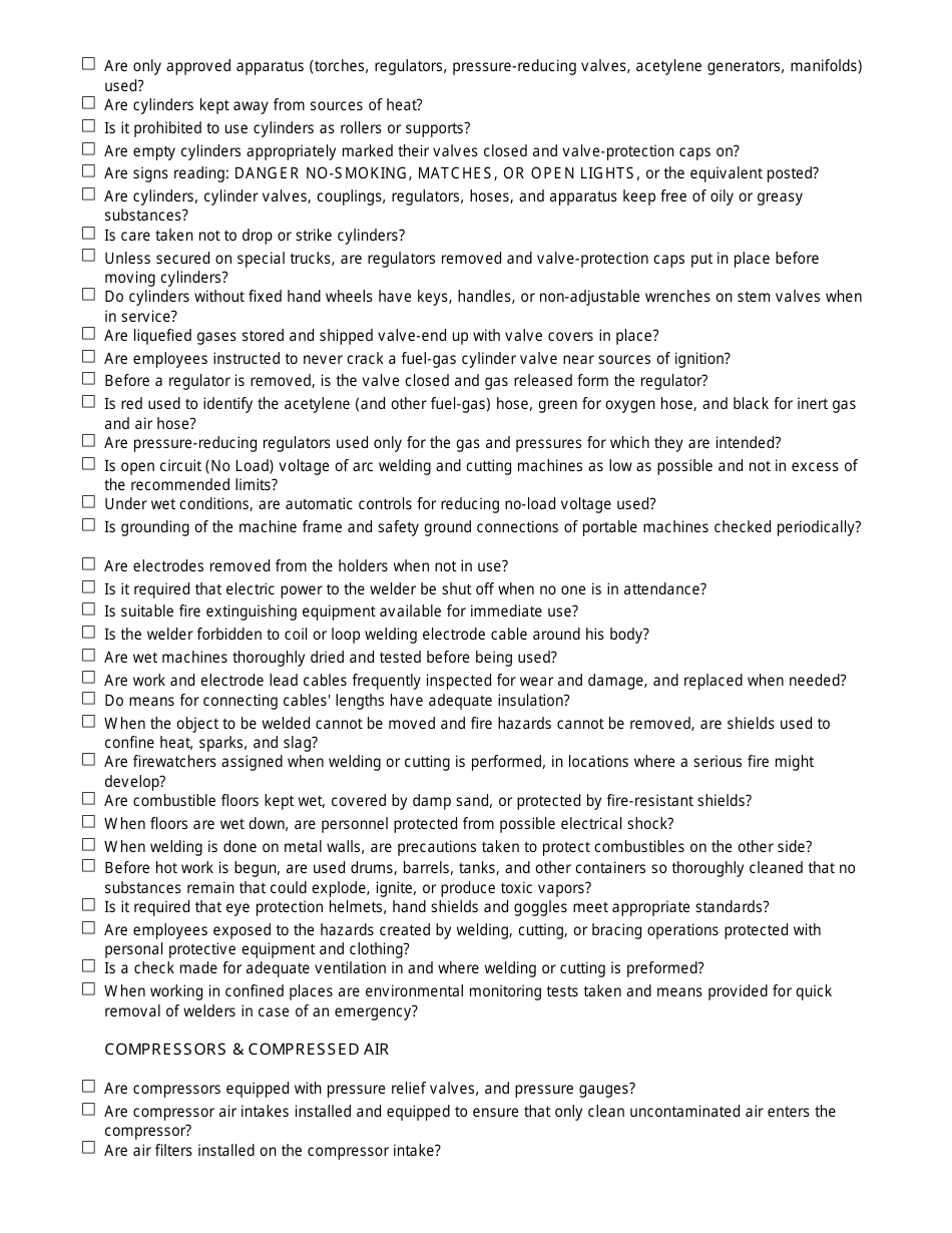 Hazard Assessment Checklist - California, Page 7