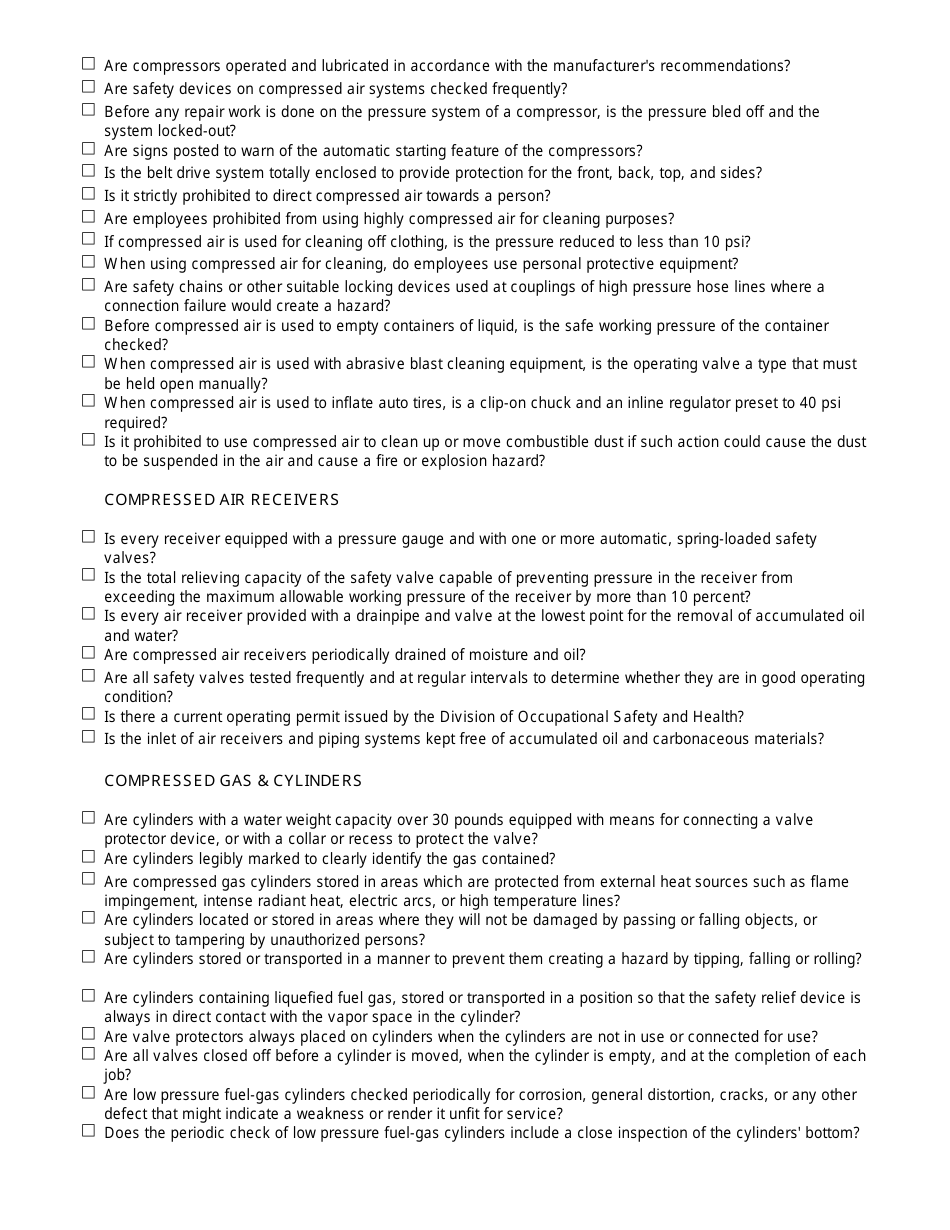 Hazard Assessment Checklist - California, Page 8