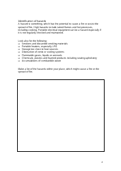 Fire Risk Assessment Template - Humberside Fire and Rescue, Page 4